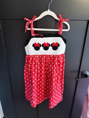 Girls Red Polka Dot Minnie-Inspired Sundress